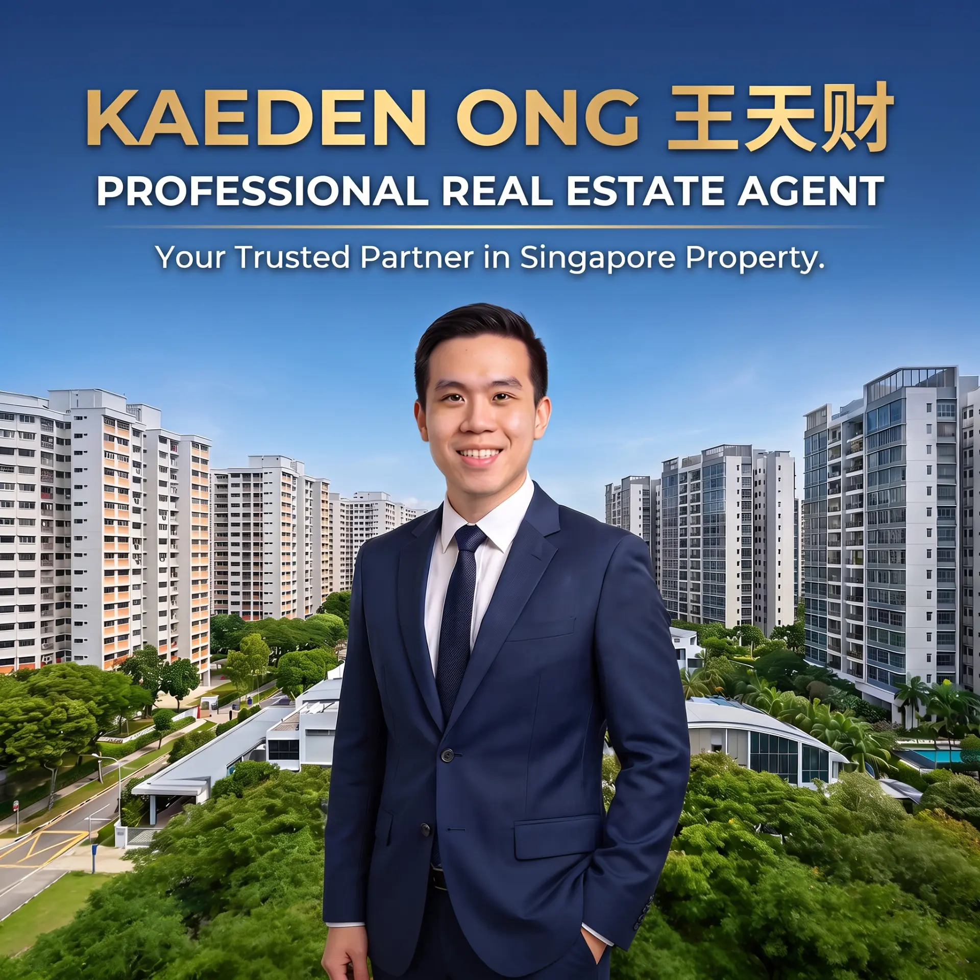 Kaeden Ong 王天财, professional real estate agent in Singapore